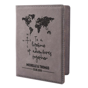 Personalized Passport Holder - Custom Leather Passsport - Gift for Couple - GiftShire
