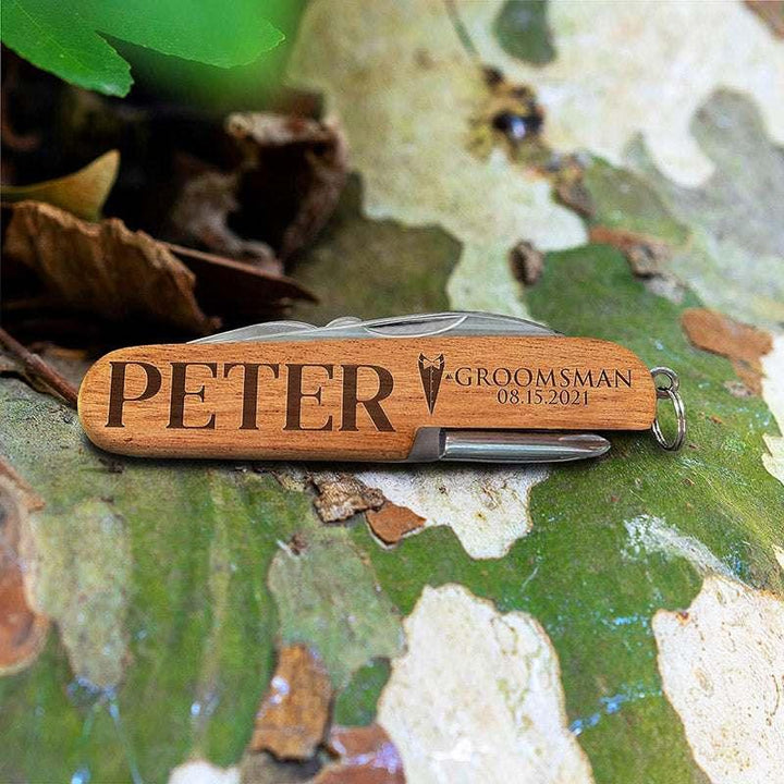 Laser Engraved Multi Tool Knife - Groomsmen Proposal Gift - GiftShire