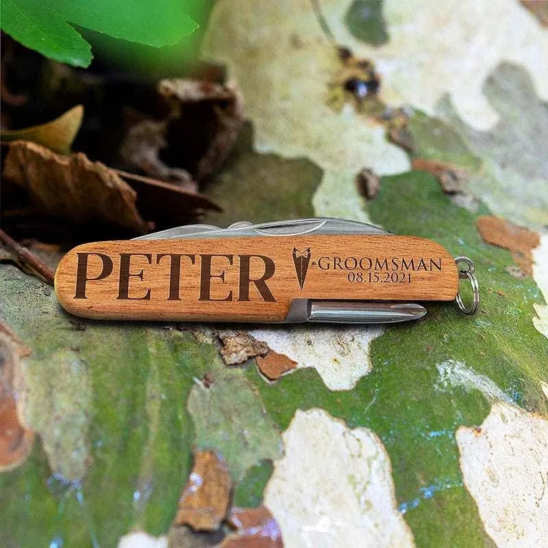 Laser Engraved Multi Tool Knife - Groomsmen Proposal Gift - GiftShire