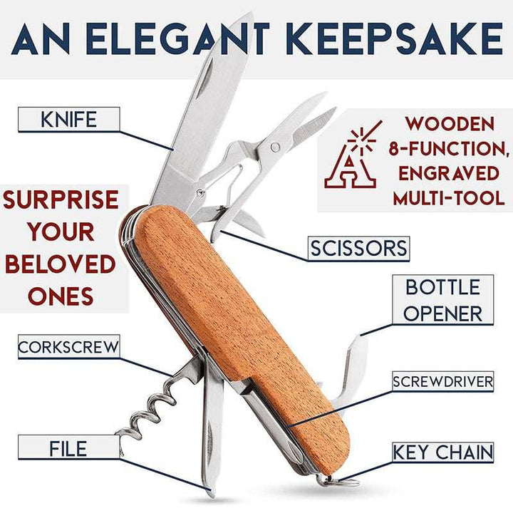 Laser Engraved Multi Tool Knife - Groomsmen Proposal Gift - GiftShire