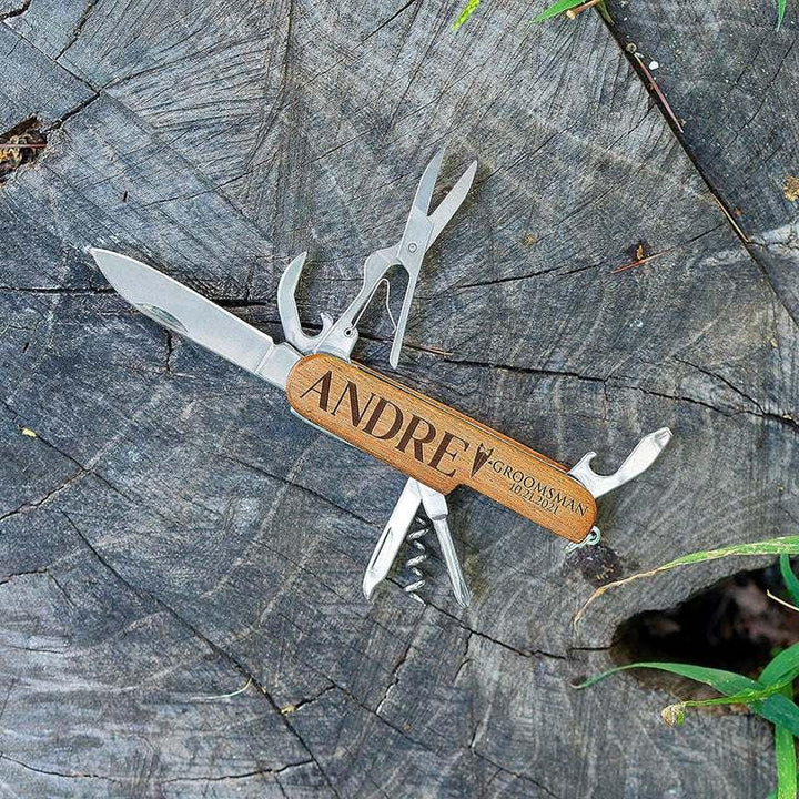 Laser Engraved Multi Tool Knife - Groomsmen Proposal Gift - GiftShire