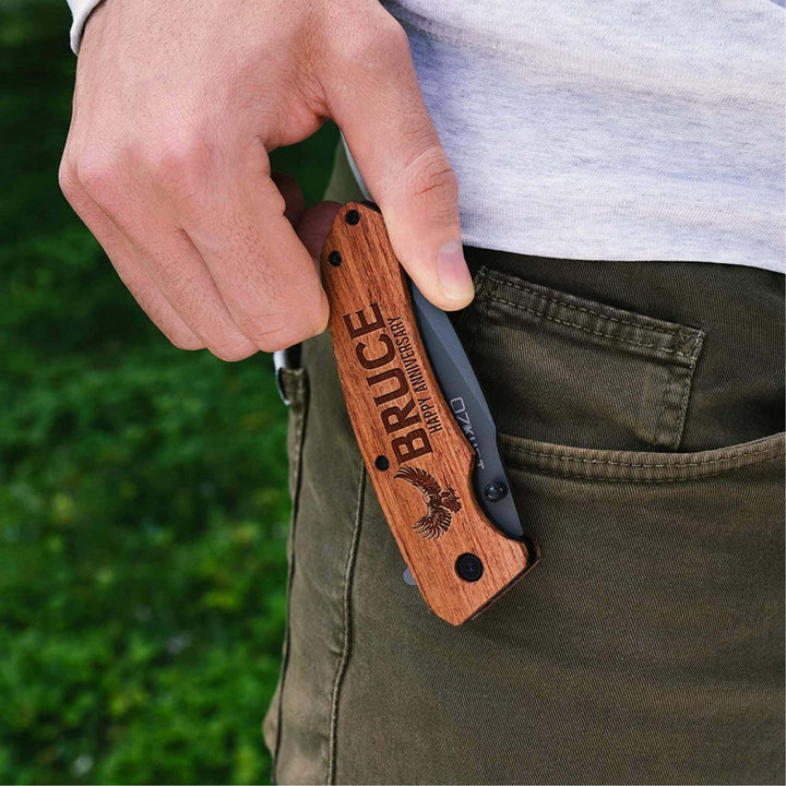 Personalized Pocket Knife With Name And Icon - Custom Engraved Pocket Knives | B0919SF5TQ - NAME&ICON - GiftShire