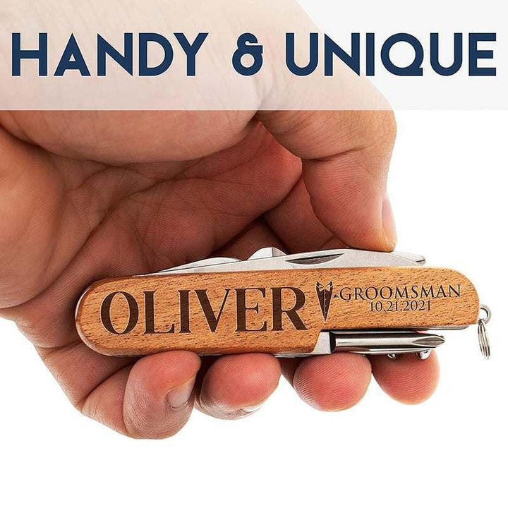Laser Engraved Multi Tool Knife - Groomsmen Proposal Gift - GiftShire