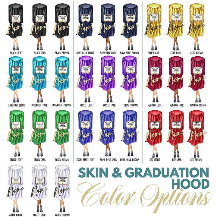 Personalized Skinny Tumblers for Graduation - Choose Your Hair Styles, Hood and Skin Color | B0954Y7PYH - GiftShire