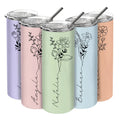 Birth Flower Stainless Tumbler - GiftShire