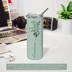 Birth Flower Stainless Tumbler - GiftShire