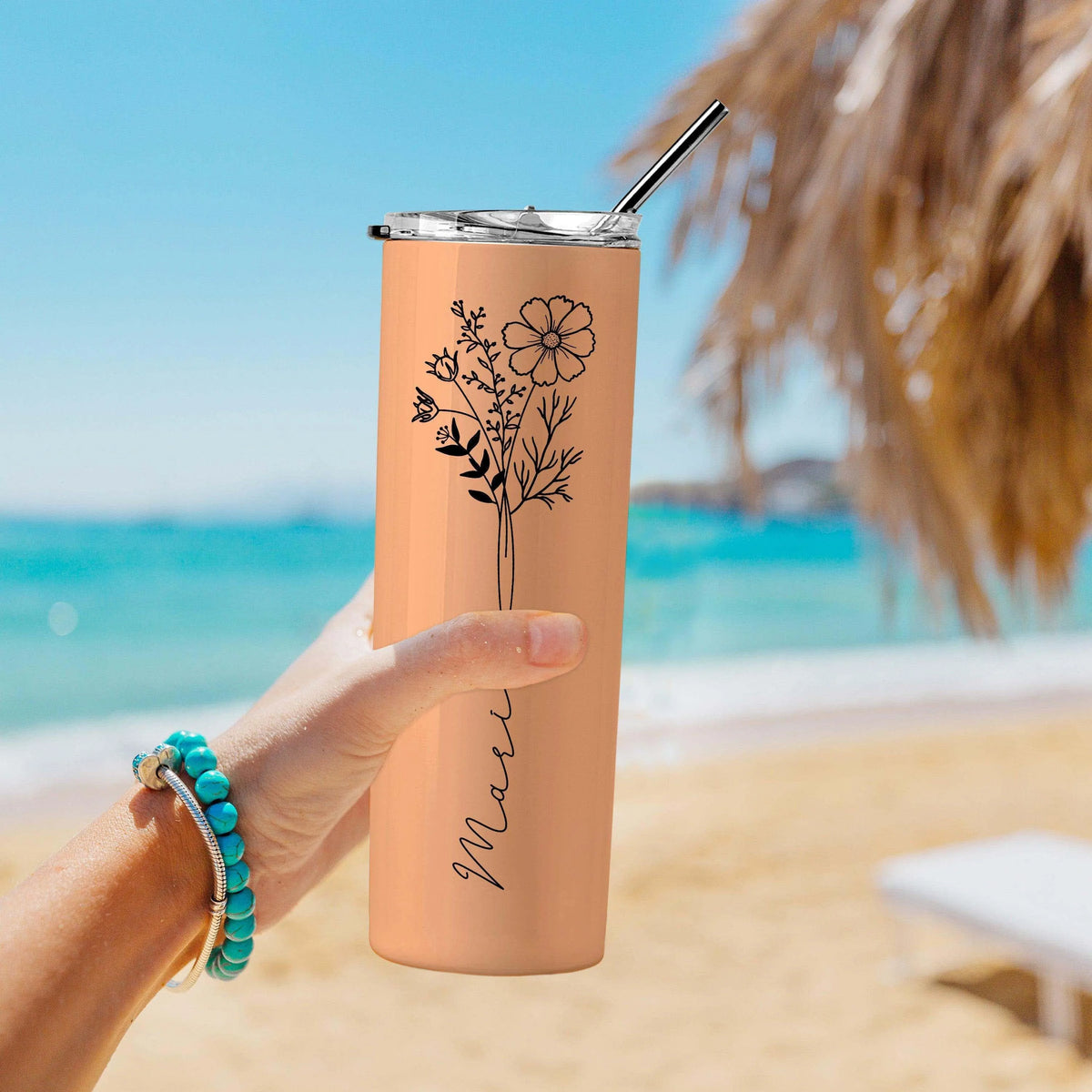 Birth Flower Stainless Tumbler - GiftShire