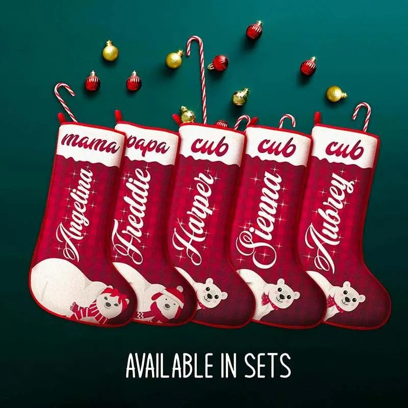 Polar Bear Family Christmas Stocking - GiftShire