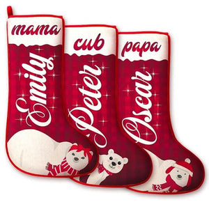 Polar Bear Family Christmas Stocking - GiftShire