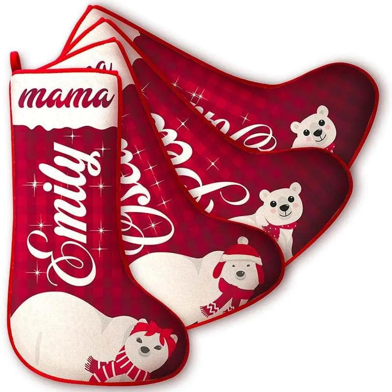 Polar Bear Family Christmas Stocking - GiftShire