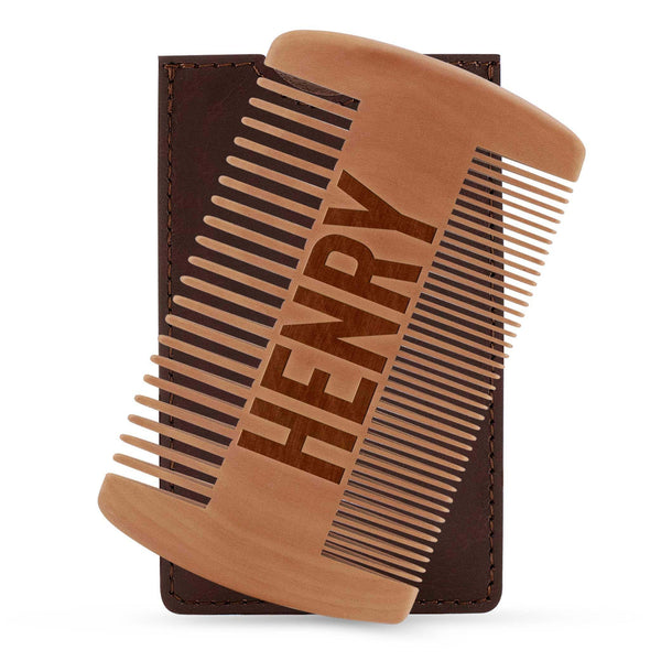 Personalized Various Fonts - Custom Engraved Beard Comb | B088X6M4H7 - 1 - GiftShire