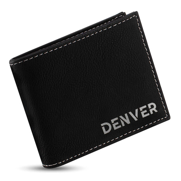 Personalized Wallets for Men - Custom Engraved Leather Wallet - Gifts for Husband, Boyfriend | B07RT73MPX - 20 Font Options - GiftShire