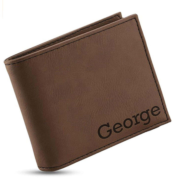 Personalized Wallet For Men - Custom Engraved Leather Wallet, Gift for Him - GiftShire