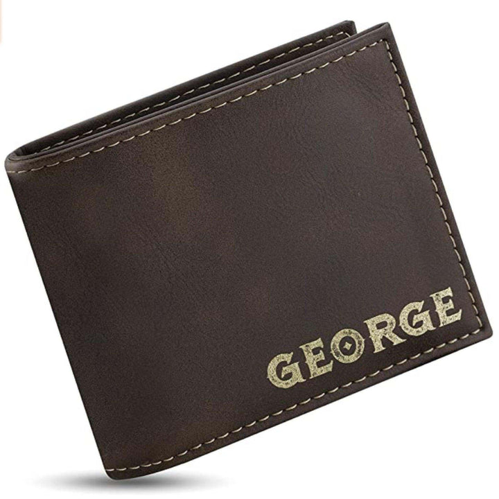 Personalized Wallets for Men - Custom Engraved Leather Wallet - Gifts for Husband, Boyfriend | B07RT73MPX - 20 Font Options - GiftShire