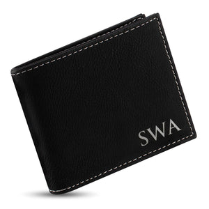 Personalized Leather Wallet, Custom Initial Wallet, Gift for Men - GiftShire