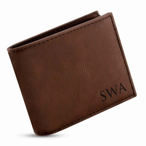 Personalized Leather Wallet, Custom Initial Wallet, Gift for Men - GiftShire