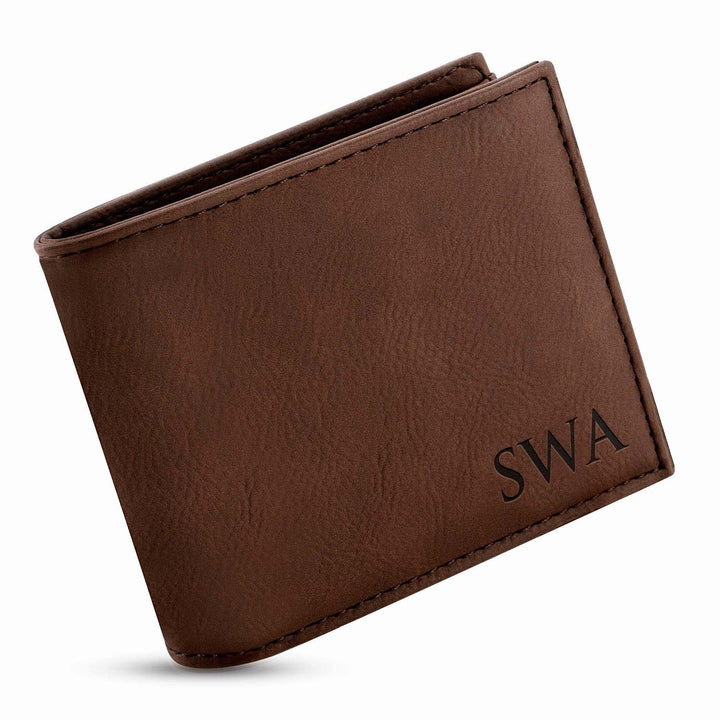 Personalized Leather Wallet, Custom Initial Wallet, Gift for Men - GiftShire