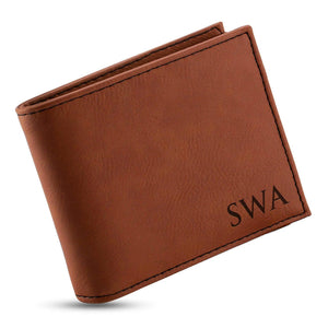 Personalized Leather Wallet, Custom Initial Wallet, Gift for Men - GiftShire