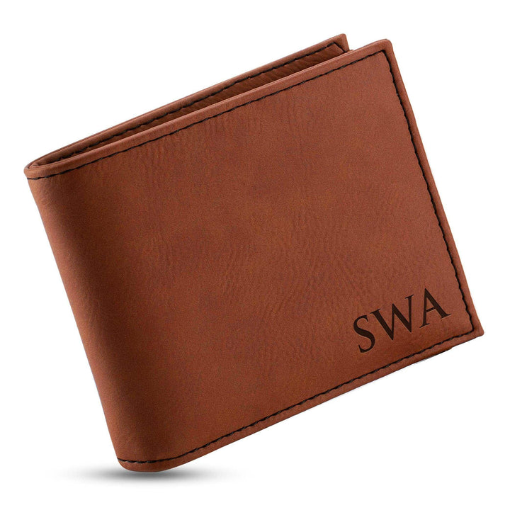 Personalized Leather Wallet, Custom Initial Wallet, Gift for Men - GiftShire
