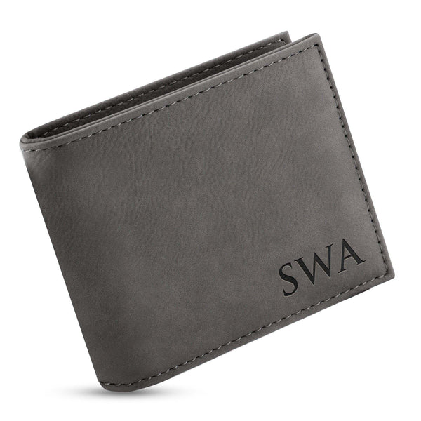 Personalized Leather Wallet, Custom Initial Wallet, Gift for Men - GiftShire
