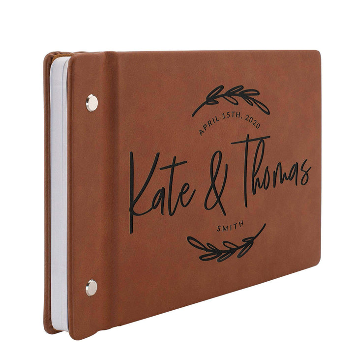 Personalized Wedding Guest Book - Laser Engraved, Leather Registry Book | B08CJPPL3R - D8 - GiftShire