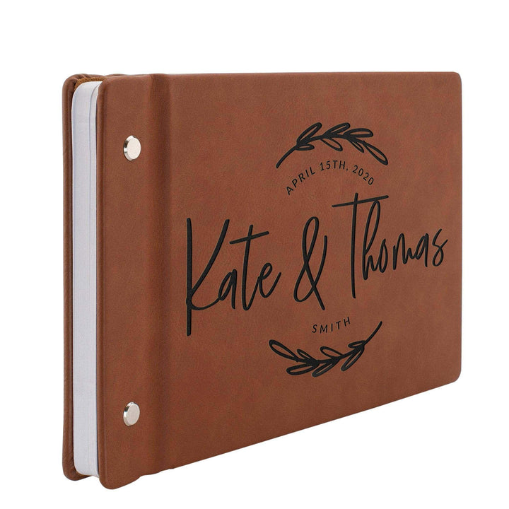 Personalized Wedding Guest Book - Custom Oval Floral Design Guest Book - GiftShire
