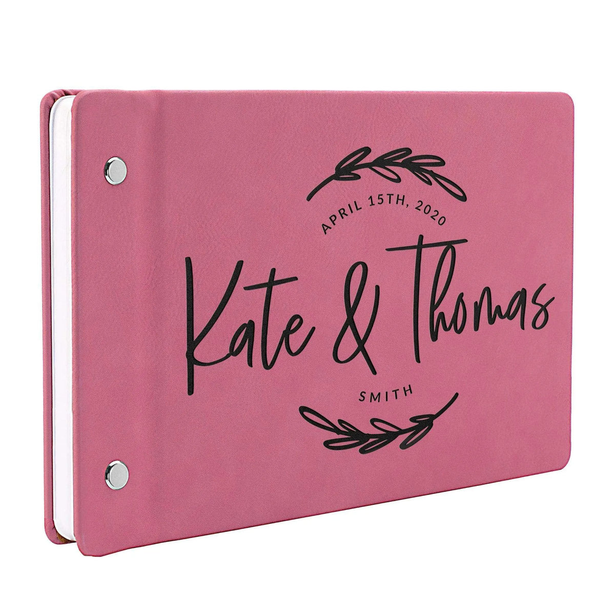 Personalized Wedding Guest Book - Custom Oval Floral Design Guest Book - GiftShire