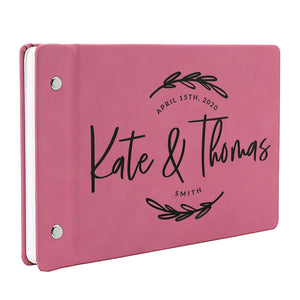 Personalized Wedding Guest Book - Custom Oval Floral Design Guest Book - GiftShire