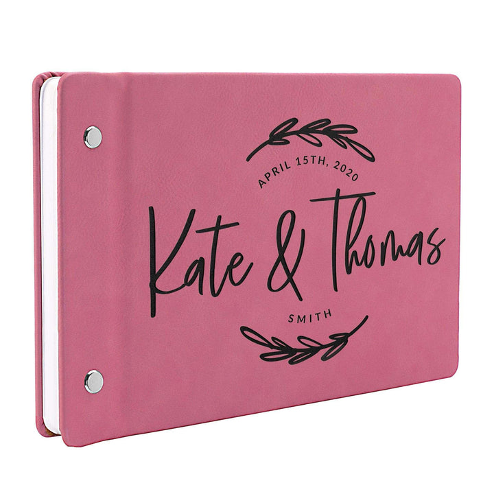 Personalized Wedding Guest Book - Custom Oval Floral Design Guest Book - GiftShire