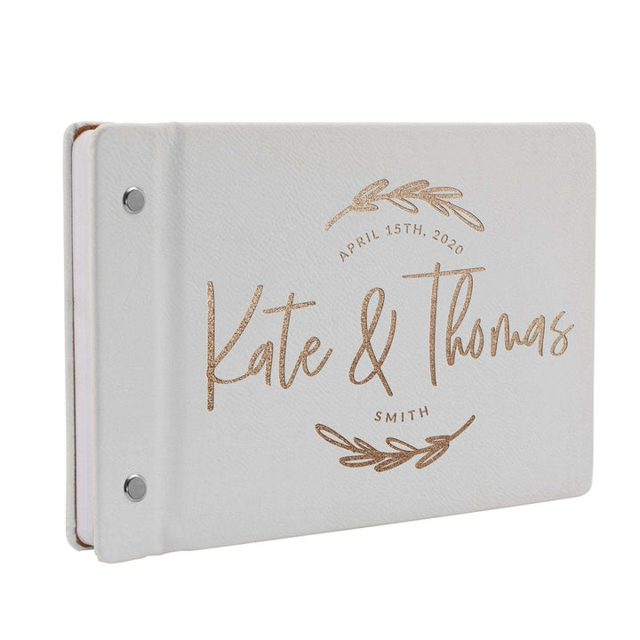 Personalized Wedding Guest Book - Custom Oval Floral Design Guest Book - GiftShire