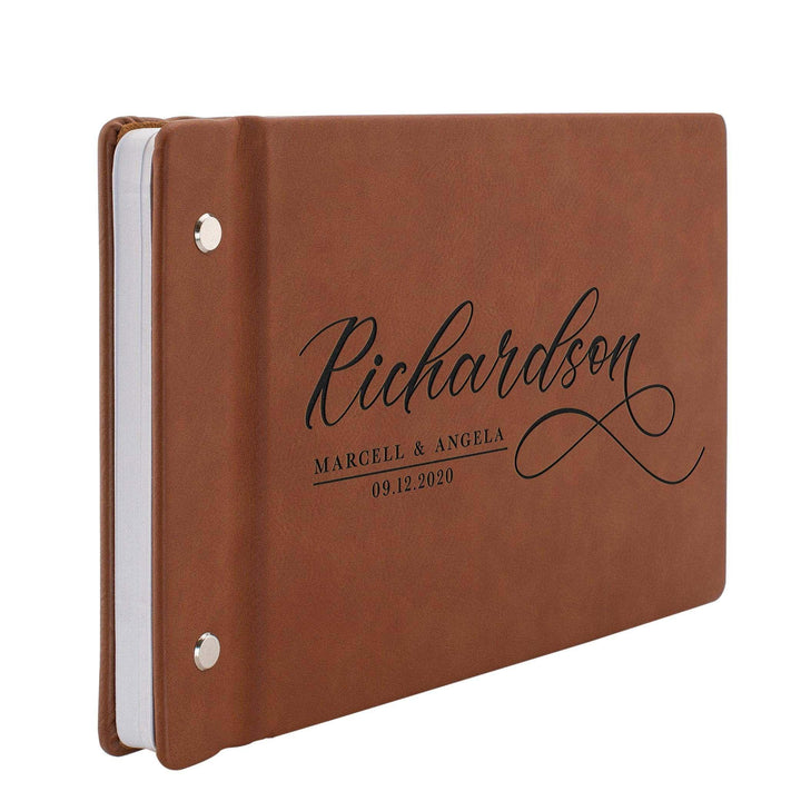 Personalized Wedding Guest Book - Custom Leather Guest Book, Wedding Gift - GiftShire