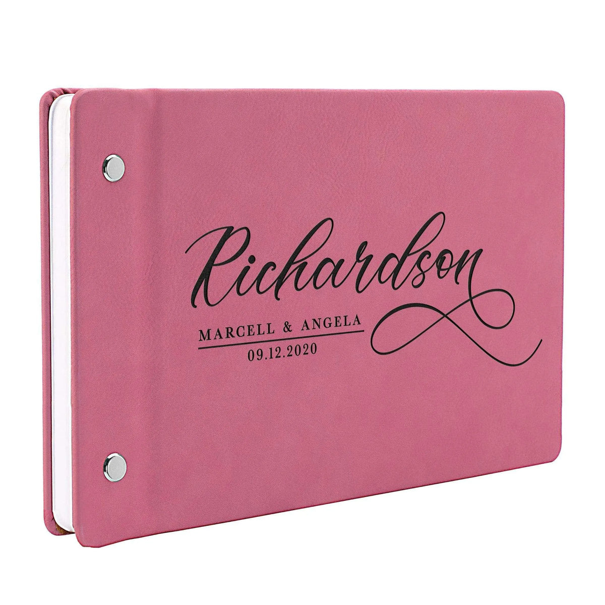 Personalized Wedding Guest Book - Custom Leather Guest Book, Wedding Gift - GiftShire