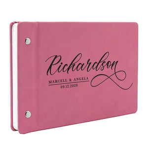 Personalized Wedding Guest Book - Custom Leather Guest Book, Wedding Gift - GiftShire