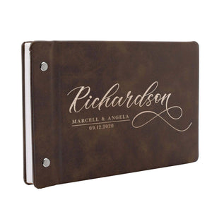 Personalized Wedding Guest Book - Custom Leather Guest Book, Wedding Gift - GiftShire
