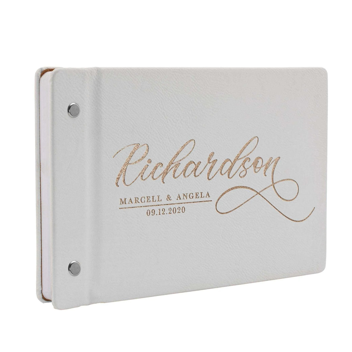 Personalized Wedding Guest Book - Custom Leather Guest Book, Wedding Gift - GiftShire