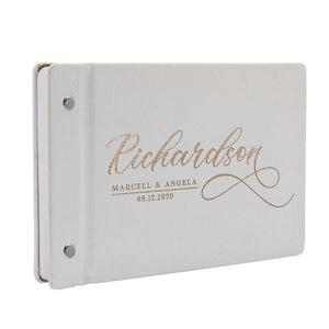 Personalized Wedding Guest Book - Custom Leather Guest Book, Wedding Gift - GiftShire
