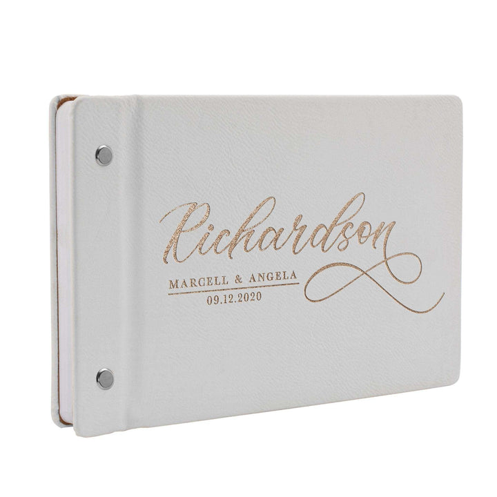 Personalized Wedding Guest Book - Custom Leather Guest Book, Wedding Gift - GiftShire