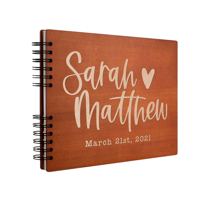 Personalized Wedding Guest Book - Rustic Wedding Registry Book with Name, Date | B0943XHNDK - D2 - GiftShire