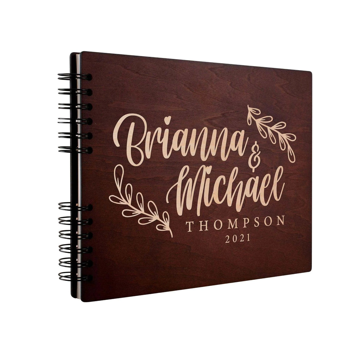 Personalized Wedding Guest Book - Custom Floral Design, Gift for Couple - GiftShire