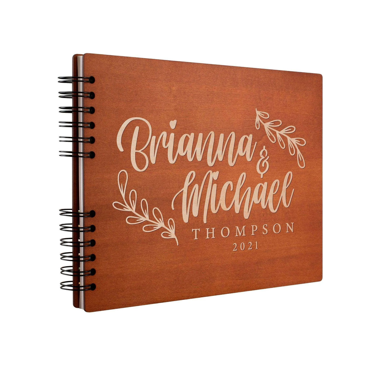Personalized Wedding Guest Book - Custom Floral Design, Gift for Couple - GiftShire