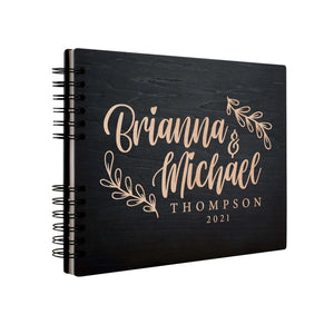 Personalized Wedding Guest Book - Custom Floral Design, Gift for Couple - GiftShire