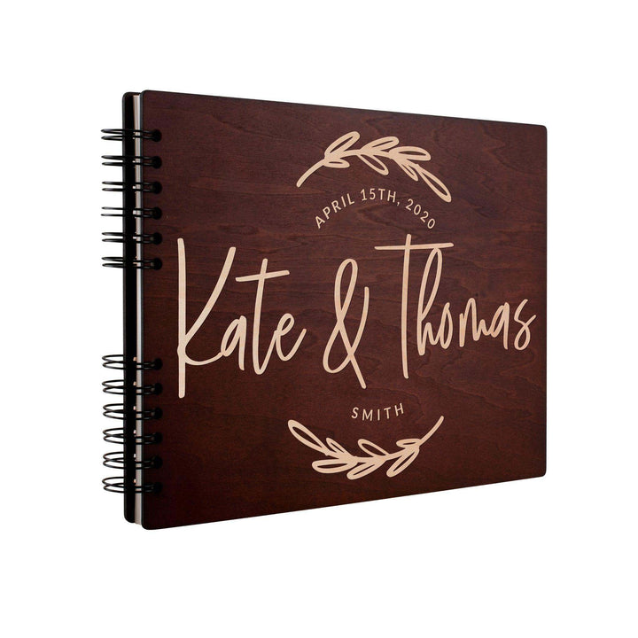 Personalized Wedding Guest Book - Rustic Wedding Registry Book with Name, Date | B0954XWL8X - D1 - GiftShire