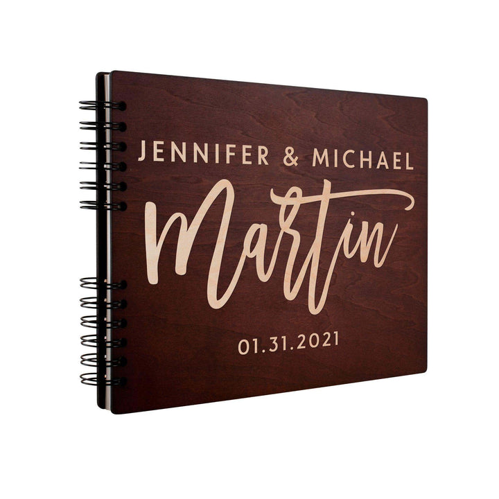 Personalized Wedding Guest Book - Rustic Wedding Registry Book with Name, Date | B0954XWL8X - D2 - GiftShire