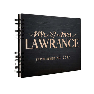 Custom Wooden Guest Book- Personalized Guest Book, Gift for Couple - GiftShire