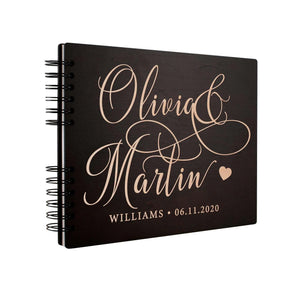 Personalized Wedding Guest Book - Custom Wooden Guest Book, Gift for Couple - GiftShire