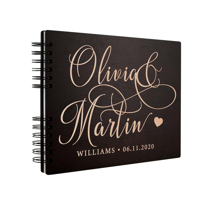 Personalized Wedding Guest Book - Custom Wooden Guest Book, Gift for Couple - GiftShire