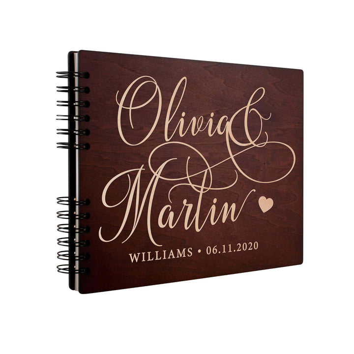 Personalized Wedding Guest Book - Rustic Wedding Registry Book with Name, Date | B0954XWL8X - D9 - GiftShire