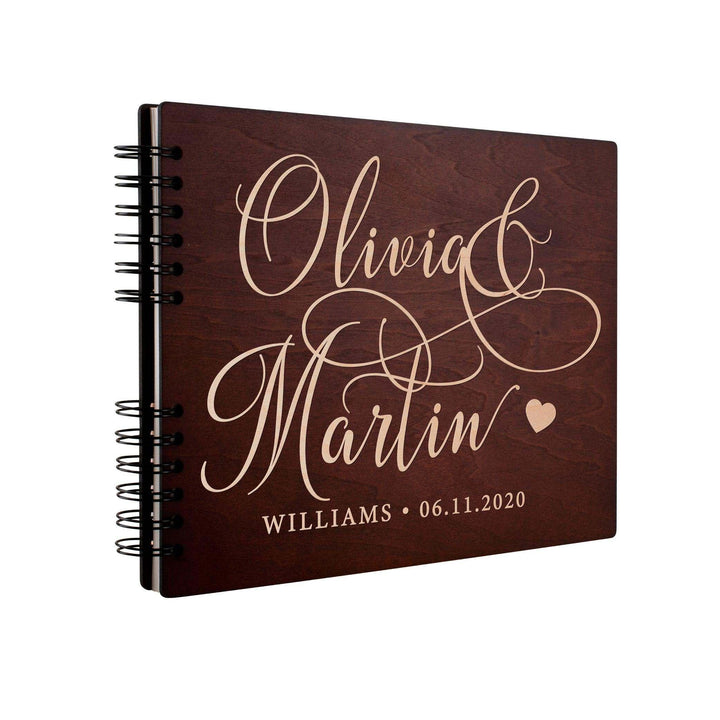 Personalized Wedding Guest Book - Custom Wooden Guest Book, Gift for Couple - GiftShire
