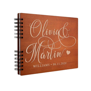 Personalized Wedding Guest Book - Custom Wooden Guest Book, Gift for Couple - GiftShire