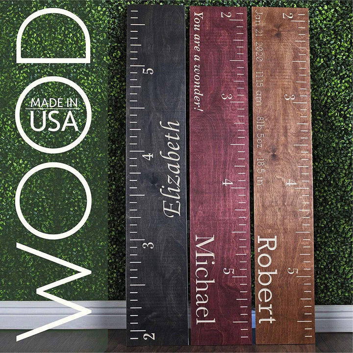 Personalized Wooden Chart, Growth Chart for Kids, Boys, Girls - GiftShire